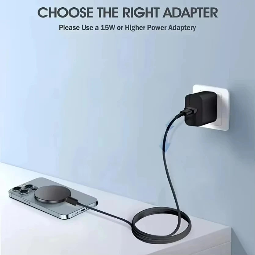 15W Ultra-Thin Wireless Charger Pad - Compact 6cm Fast Qi Charging