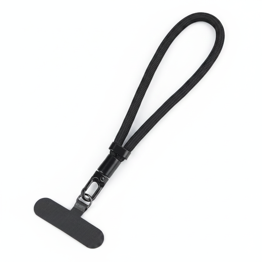 Anti-drop wrist strap with self-locking clasp and insert patch